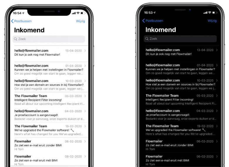darkmode voorbeeld